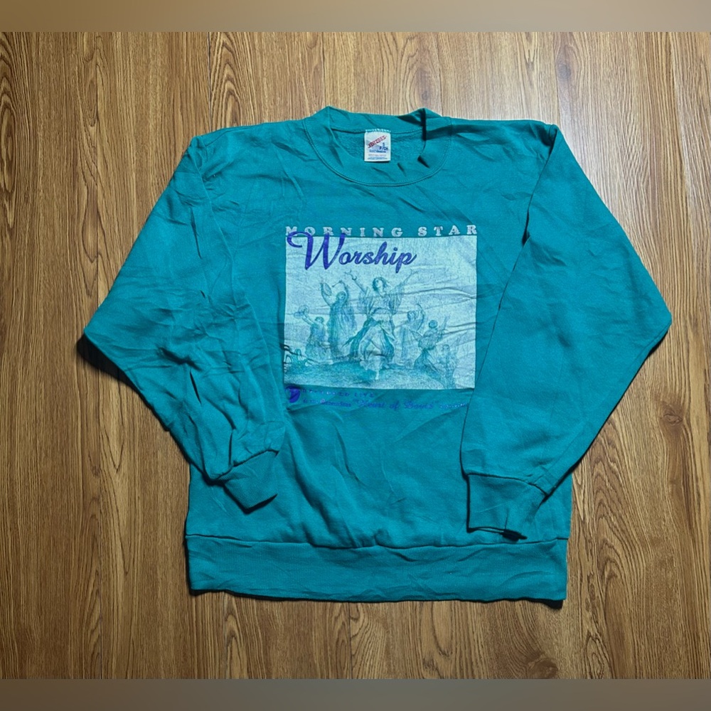 Jerzees sweatshirt Vintage Worship Morning Star Size small